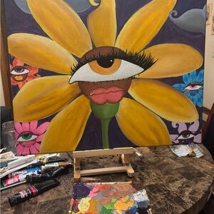 Surreal Eye Flower Canvas Art
